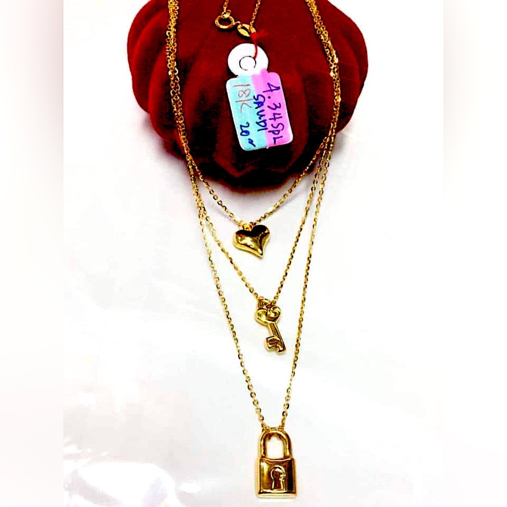 18k Saudi Gold Layered Necklace